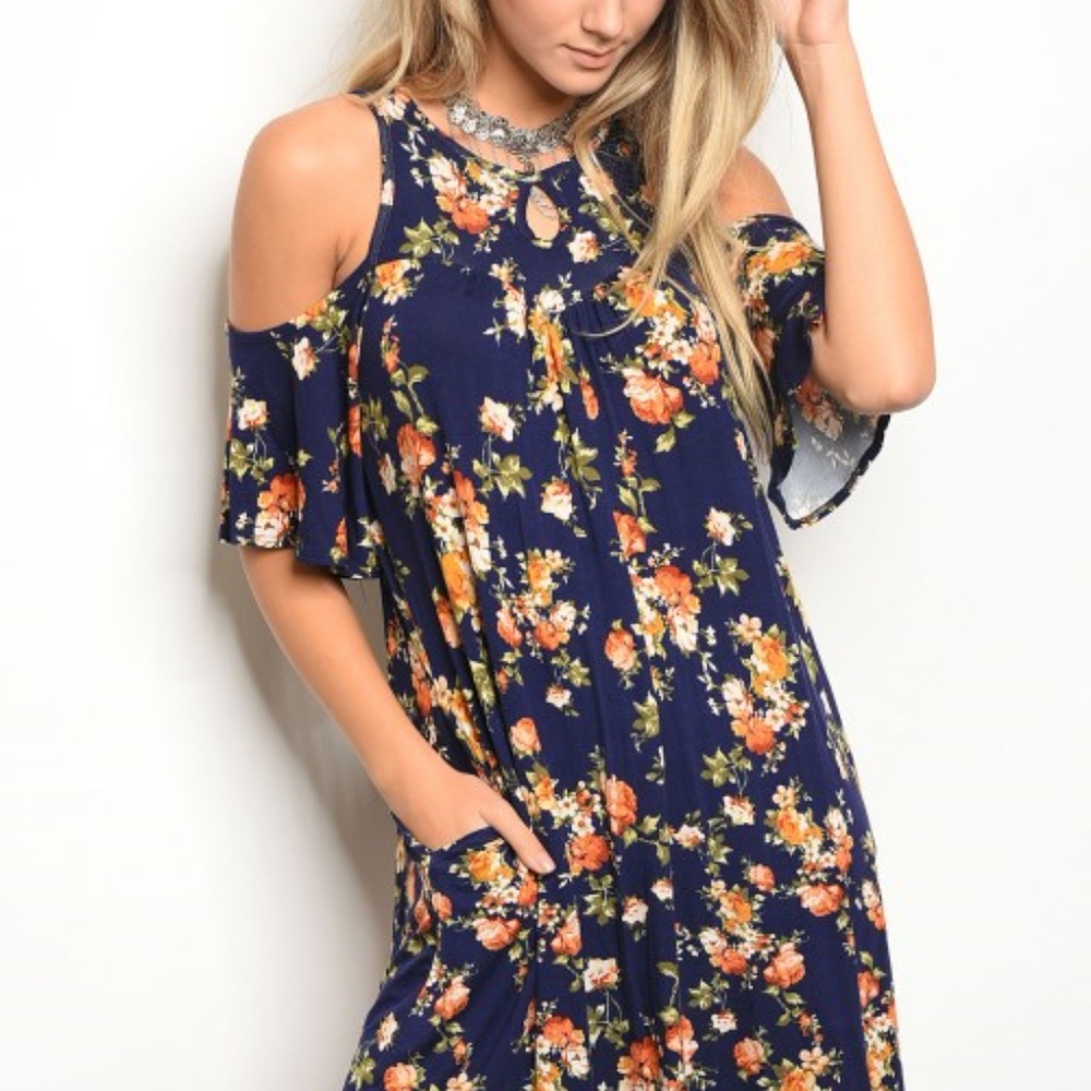 Floral Cold shoulder Dress